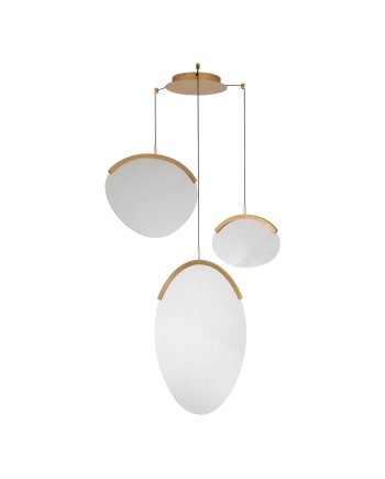 OASIS * LAMPARA LED 40W ORO - 3 COLGANTES - DIMABLE TRIAC